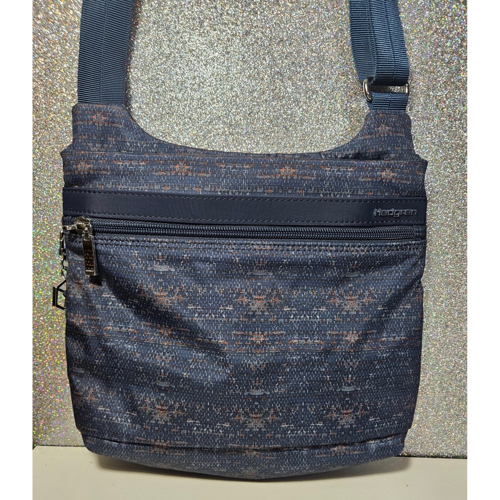 HEDGREN Crossbody Bag Navy Blue RFID Protected Polyamide Travel Purse